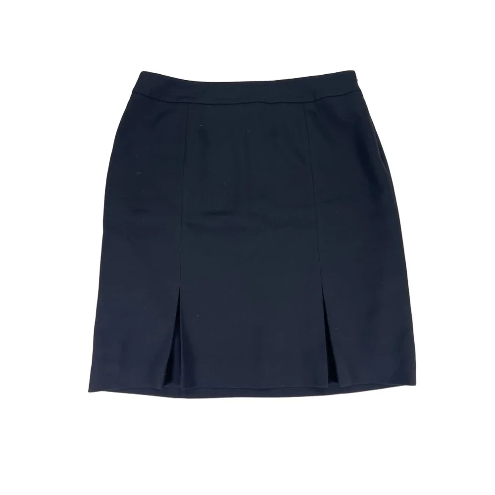 Ann Taylor Women's Black Lined Straight Side Zip Skirt - 14